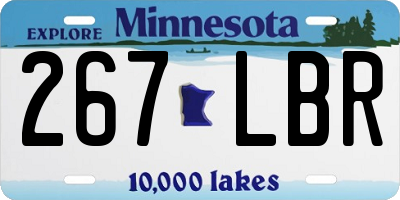 MN license plate 267LBR