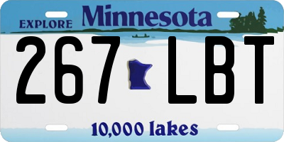MN license plate 267LBT