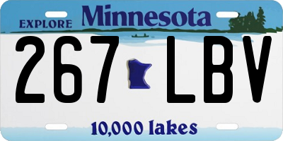 MN license plate 267LBV