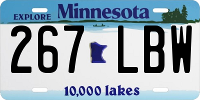 MN license plate 267LBW