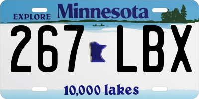 MN license plate 267LBX