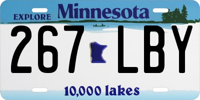 MN license plate 267LBY