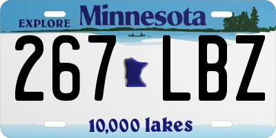 MN license plate 267LBZ