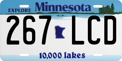 MN license plate 267LCD