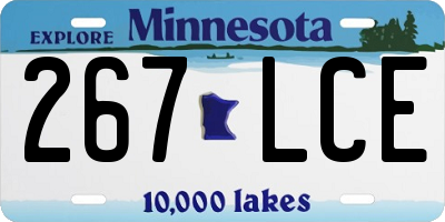 MN license plate 267LCE