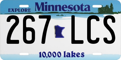 MN license plate 267LCS