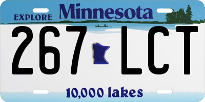 MN license plate 267LCT