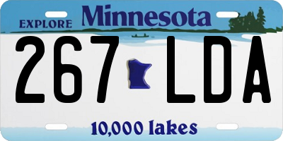MN license plate 267LDA