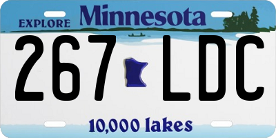 MN license plate 267LDC