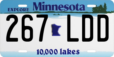 MN license plate 267LDD