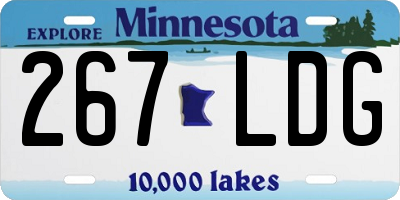 MN license plate 267LDG