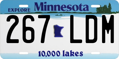 MN license plate 267LDM