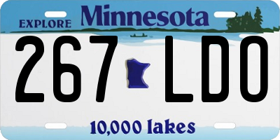 MN license plate 267LDO
