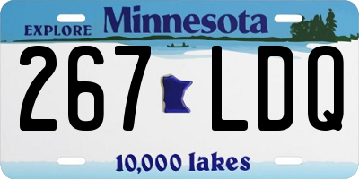 MN license plate 267LDQ