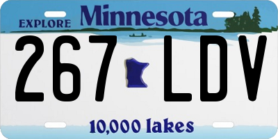 MN license plate 267LDV