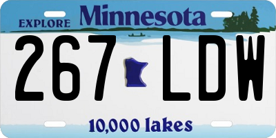 MN license plate 267LDW