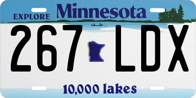 MN license plate 267LDX