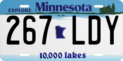 MN license plate 267LDY