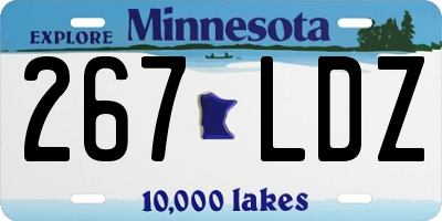 MN license plate 267LDZ
