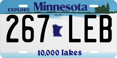 MN license plate 267LEB