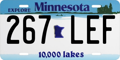 MN license plate 267LEF