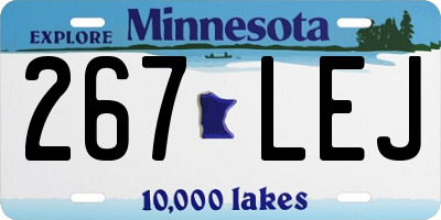 MN license plate 267LEJ