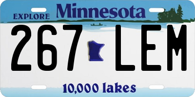 MN license plate 267LEM
