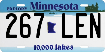 MN license plate 267LEN