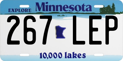 MN license plate 267LEP