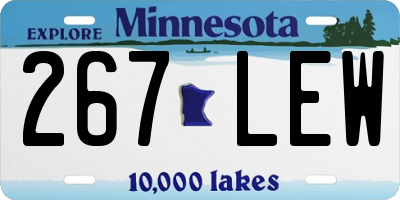 MN license plate 267LEW