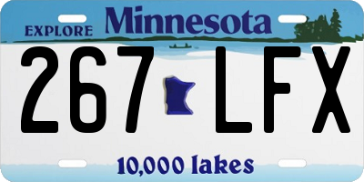 MN license plate 267LFX