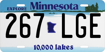 MN license plate 267LGE