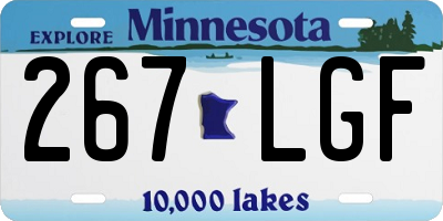 MN license plate 267LGF