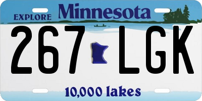 MN license plate 267LGK