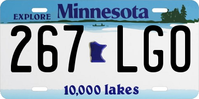 MN license plate 267LGO
