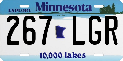 MN license plate 267LGR
