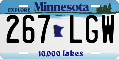 MN license plate 267LGW