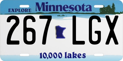 MN license plate 267LGX