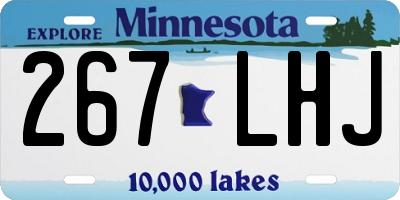 MN license plate 267LHJ