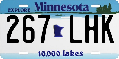 MN license plate 267LHK