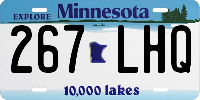 MN license plate 267LHQ