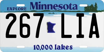 MN license plate 267LIA