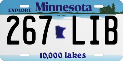MN license plate 267LIB