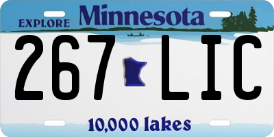 MN license plate 267LIC