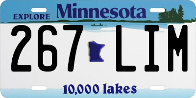 MN license plate 267LIM