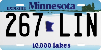 MN license plate 267LIN