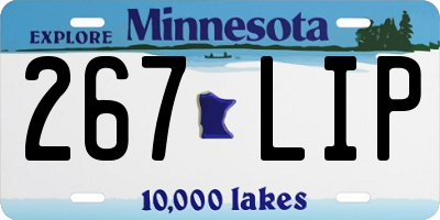 MN license plate 267LIP