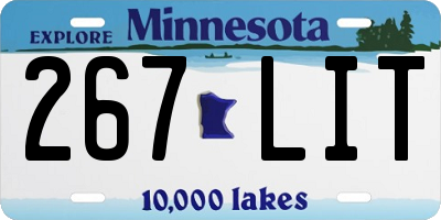 MN license plate 267LIT