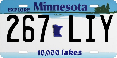 MN license plate 267LIY