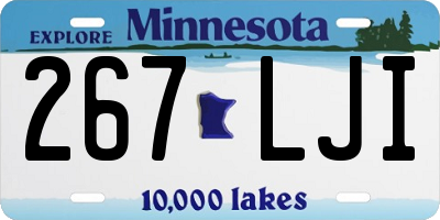 MN license plate 267LJI